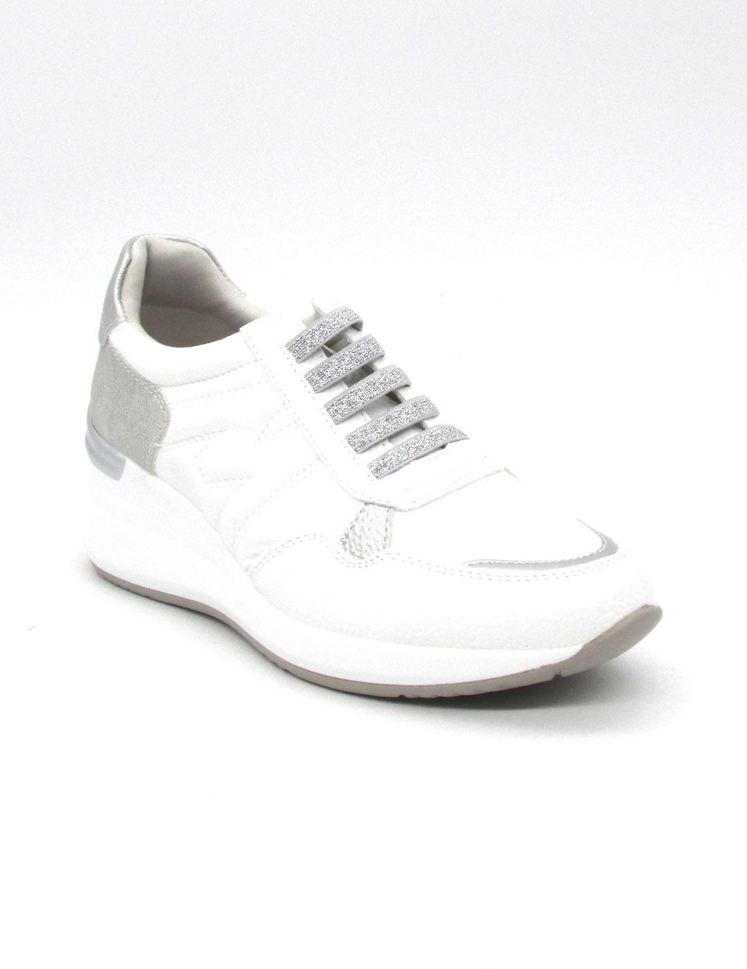 Zapato deportivo Mysoft 25M250 blanco con cuña para mujer