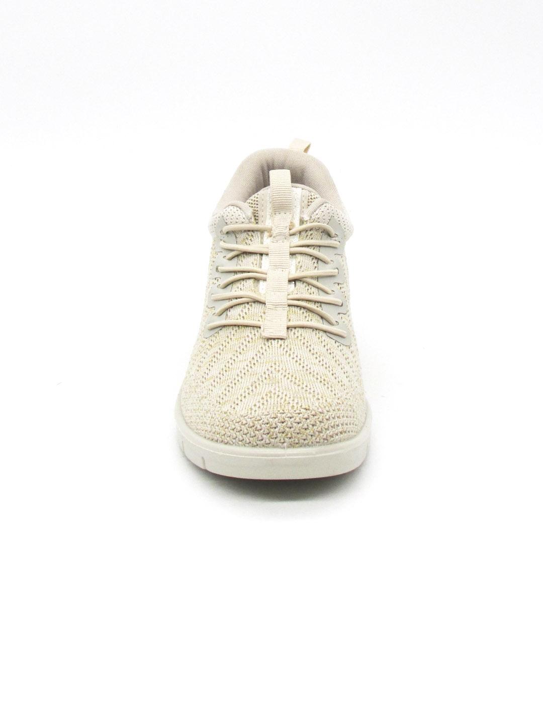 Zapato Deportivo Mysof t25M200 beige con cuña para mujer