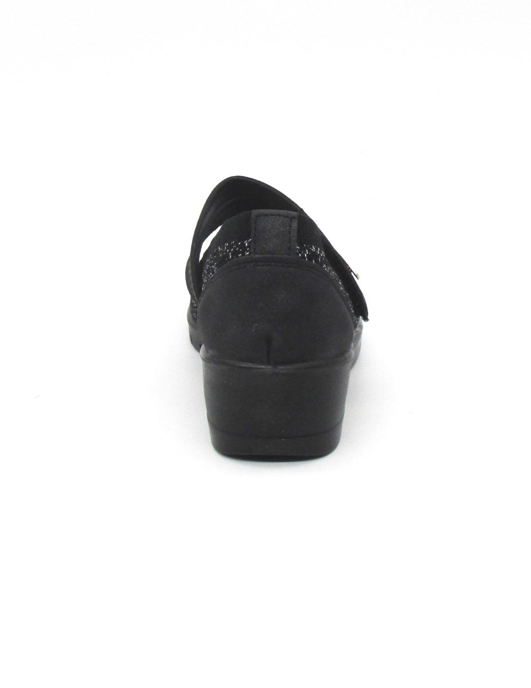Bailarina Mysoft 25M207 negro con cuña para mujer