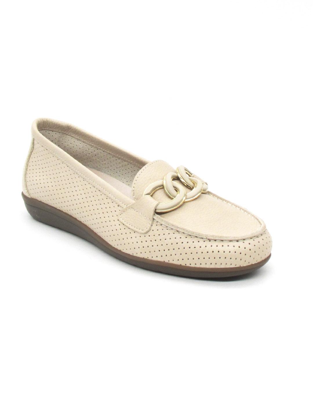 Mocasín 24HRS 26456 de color beige para mujer