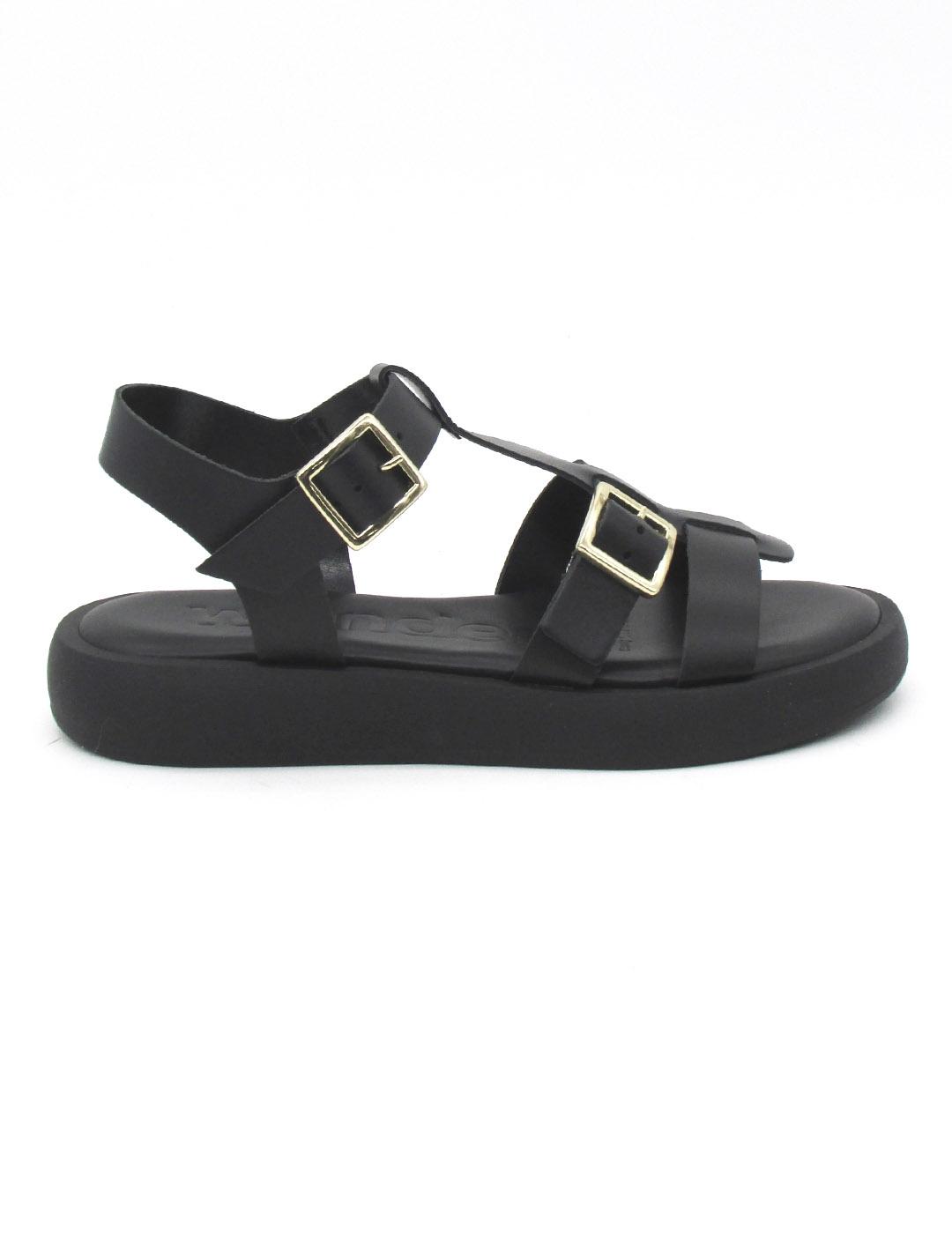 Sandalia Wonders AB-1012 de color negro para mujer