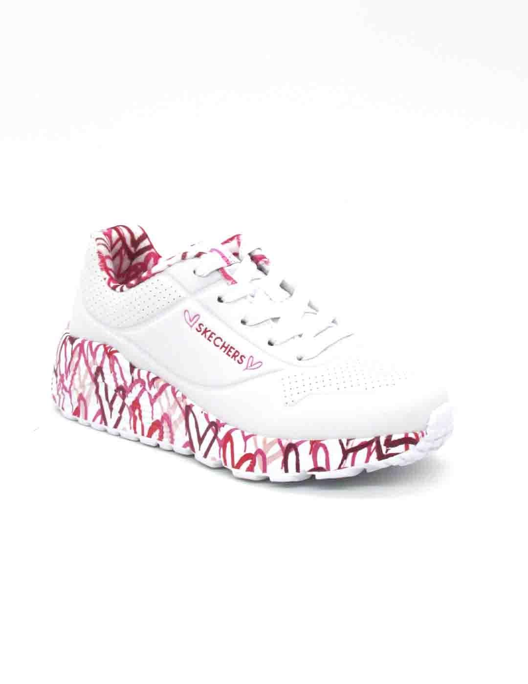 Zapatilla Skechers 314976/WRPK blanco/rojo/rosa para niña