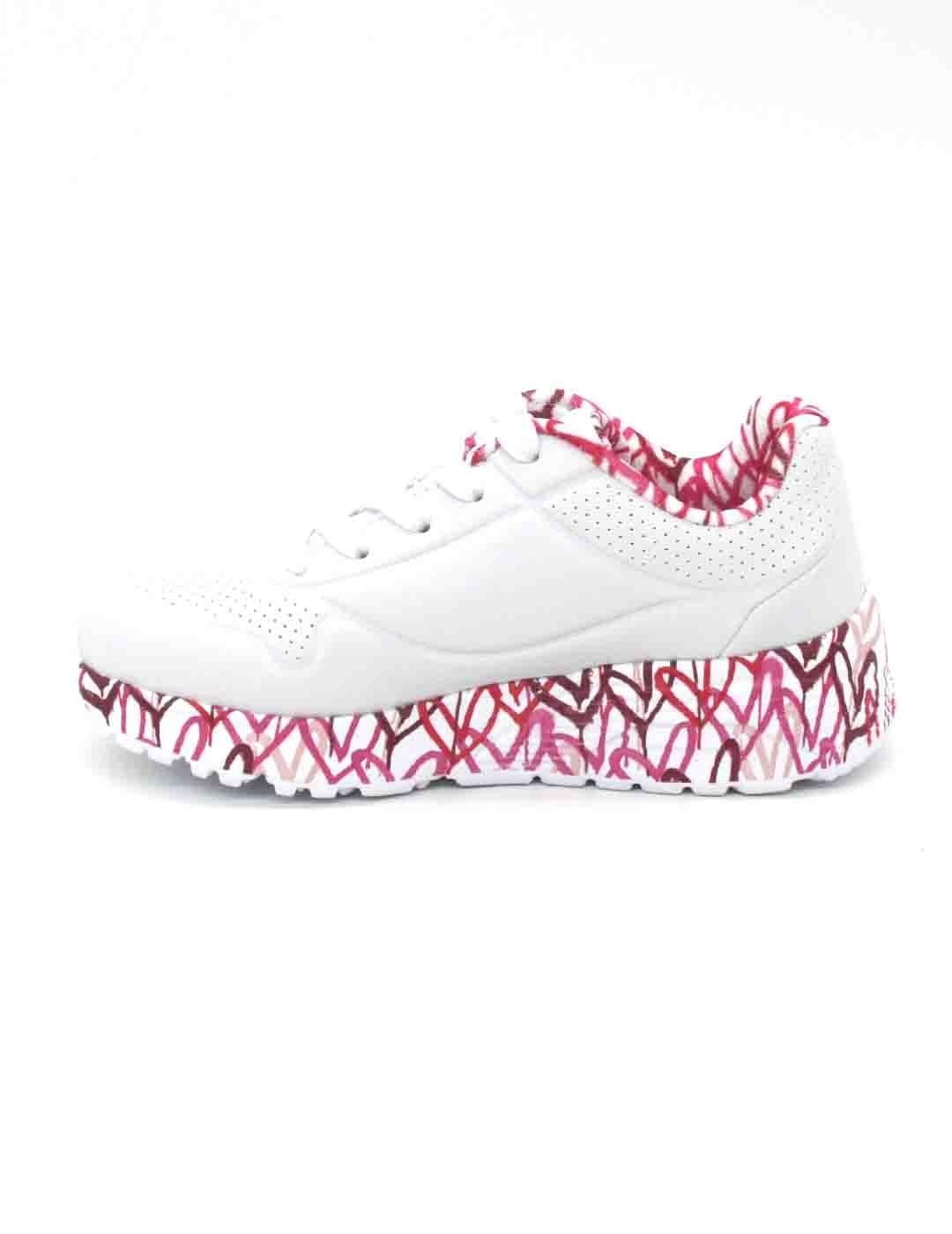 Zapatilla Skechers 314976/WRPK blanco/rojo/rosa para niña