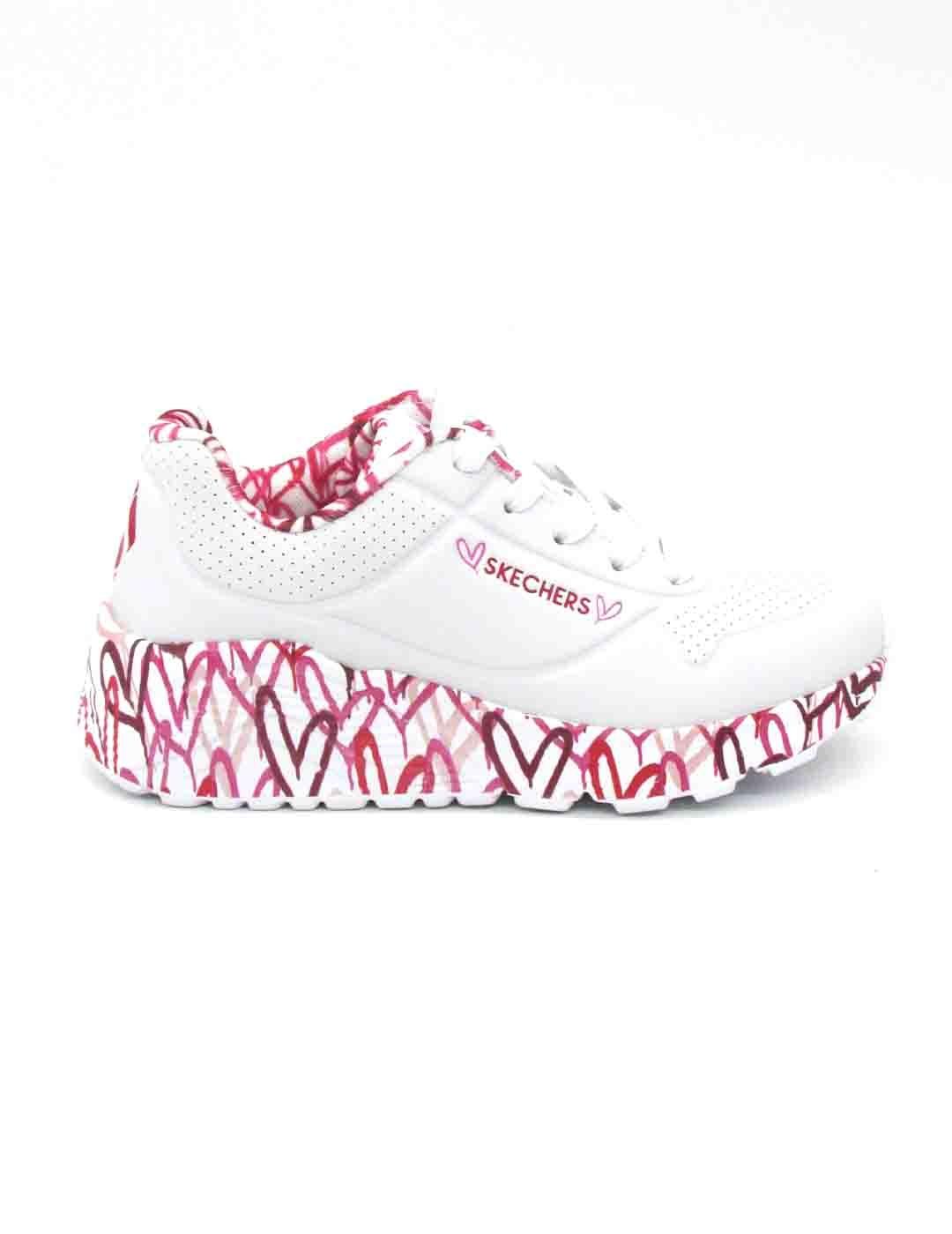 Zapatilla Skechers 314976/WRPK blanco/rojo/rosa para niña