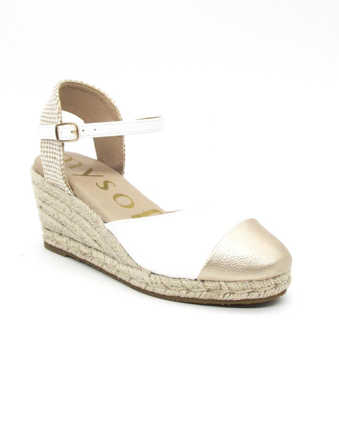 Alpargata Mysoft 25M111 de color  blanco/platino