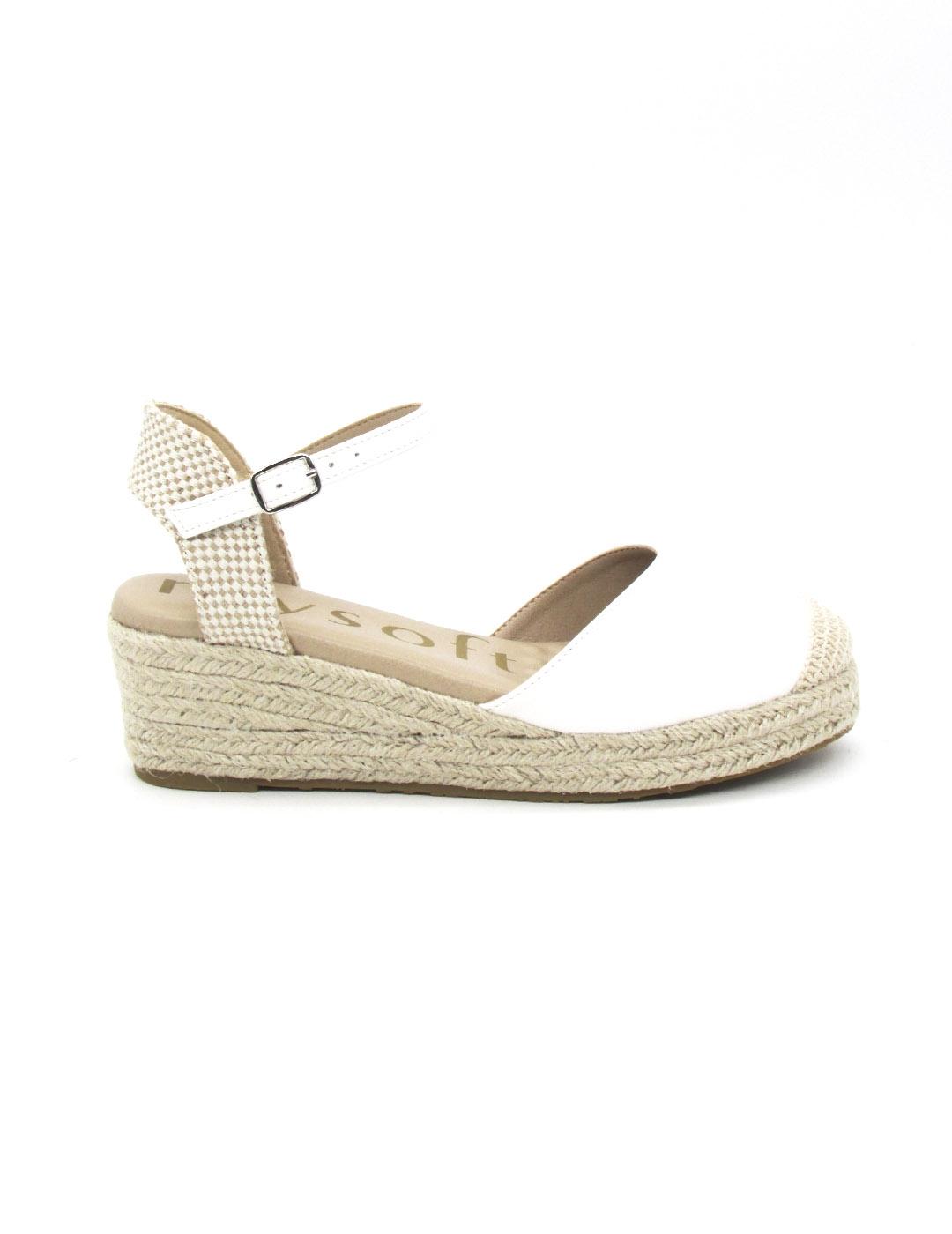 Alpargata Mysof t25M130 de color blanco con cuña