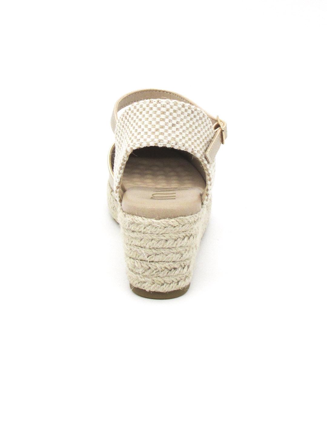 Alpargata Mysoft 25M130 de color platino con cuña para mujer