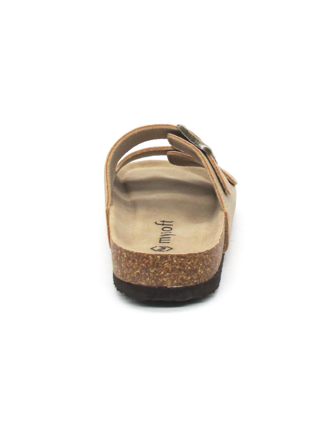Sandalia Bio Mysoft 25M075 de color arena para mujer