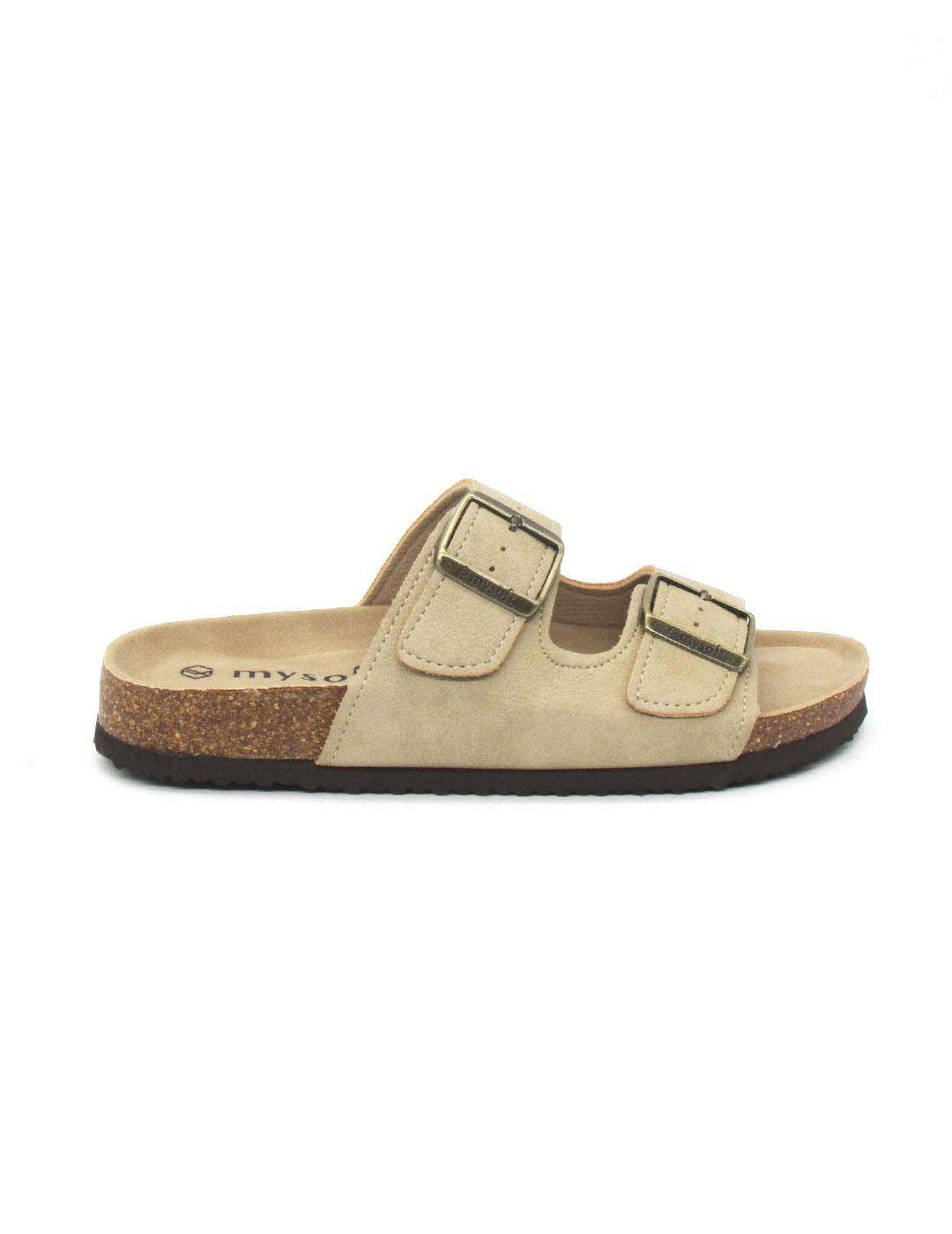 Sandalia Bio Mysoft 25M075 de color arena para mujer