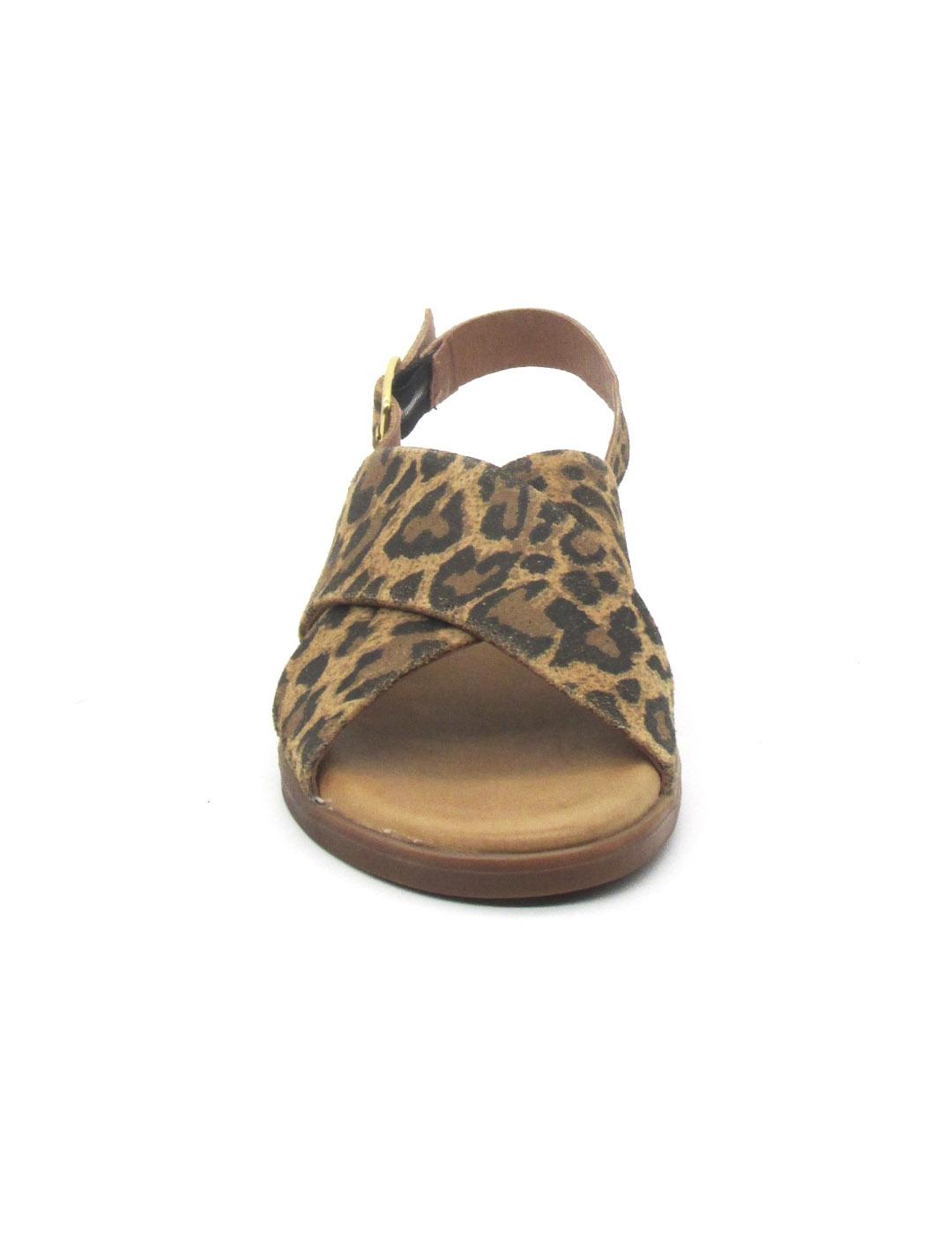 Sandalia Creator IB23262 leopardo plana para mujer