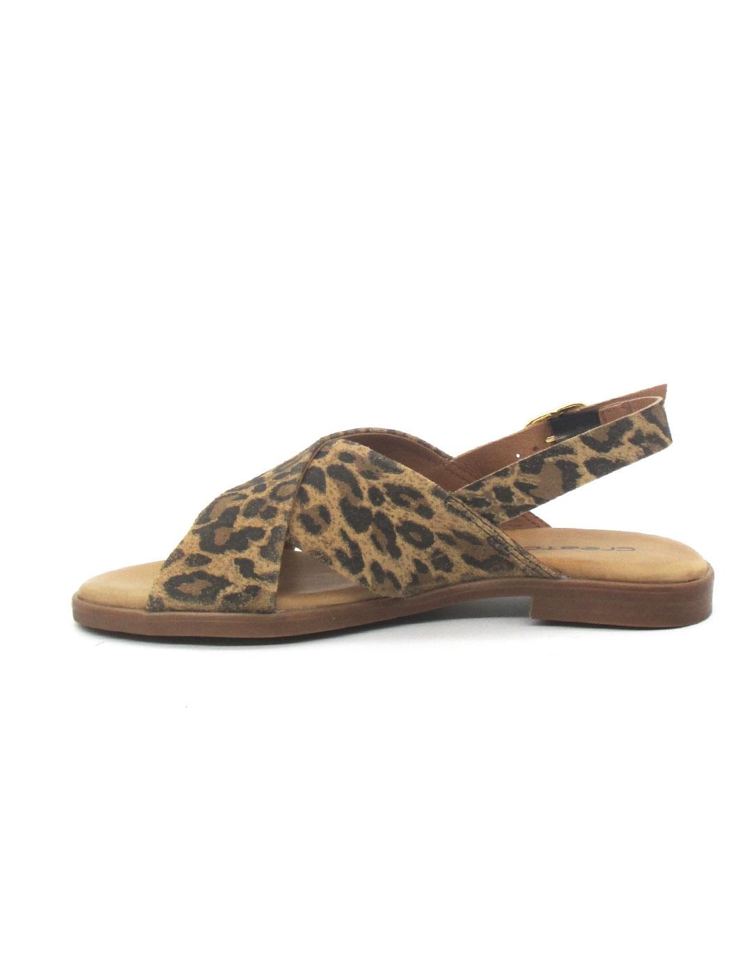 Sandalia Creator IB23262 leopardo plana para mujer
