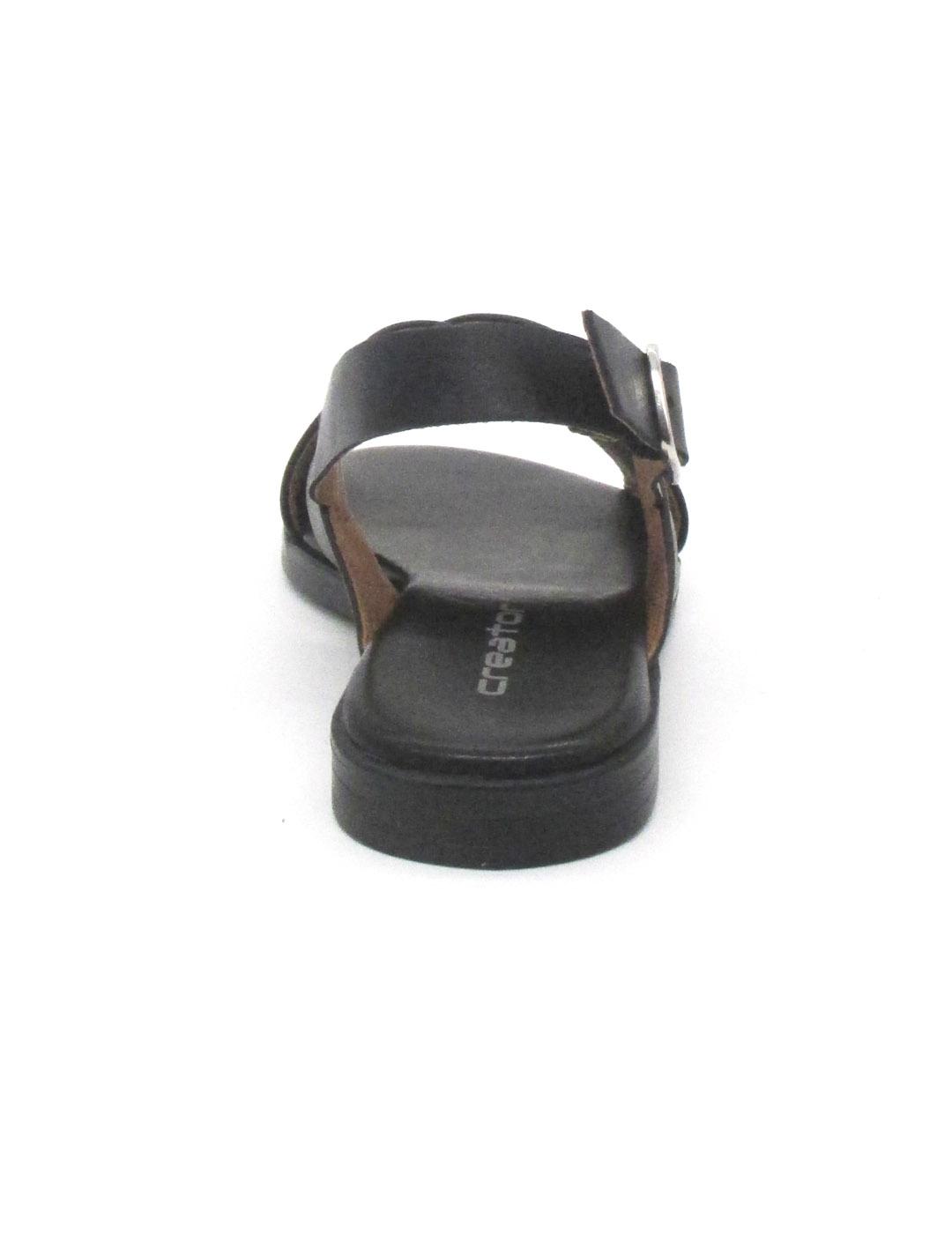 Sandalia Creator IB23262 de color negro plana para mujer