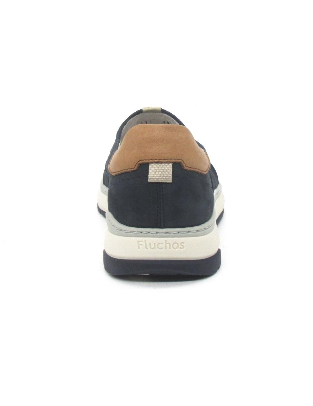 Mocasín Fluchos F2213 de color azul marino en serraje