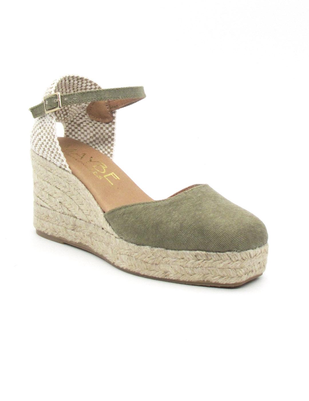 Alpargata Maybe FIONA de color kaki con cuña para mujer