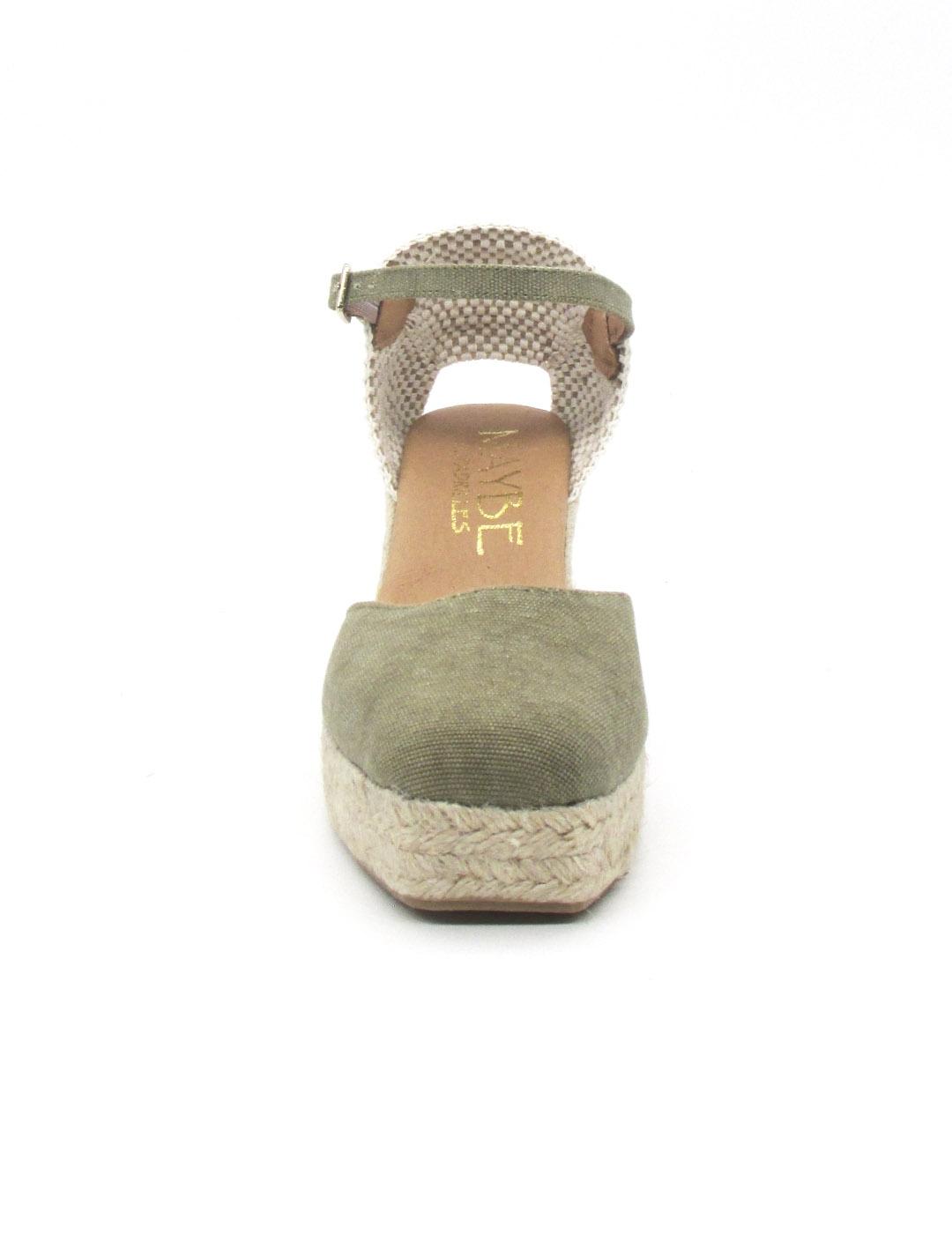 Alpargata Maybe FIONA de color kaki con cuña para mujer
