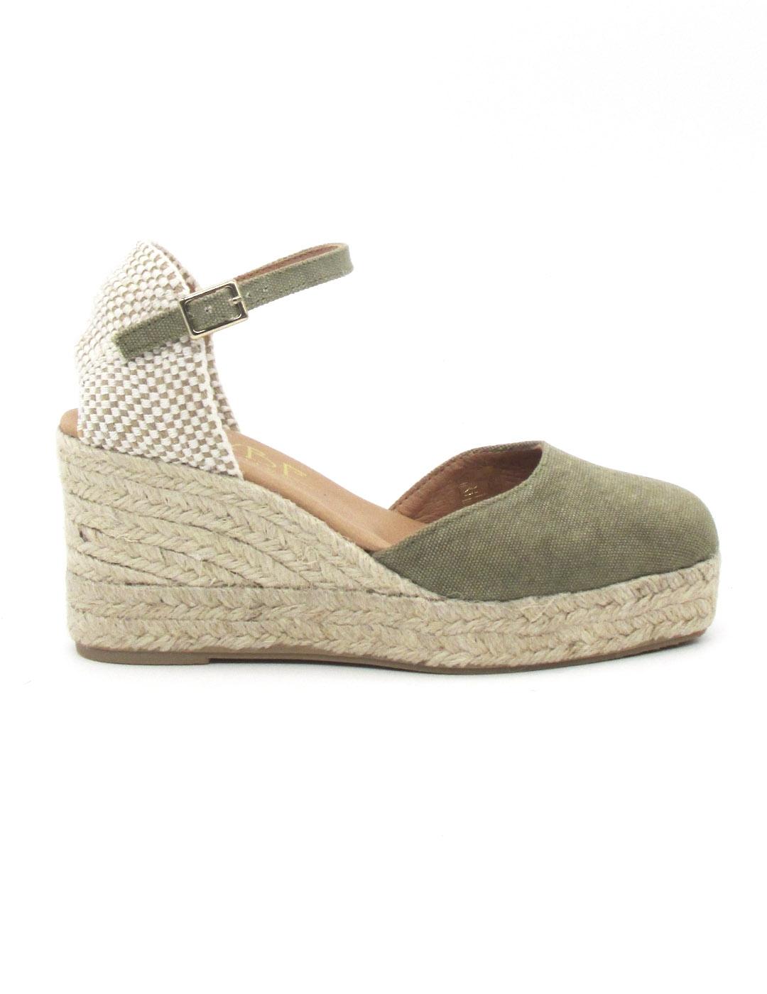 Alpargata Maybe FIONA de color kaki con cuña para mujer