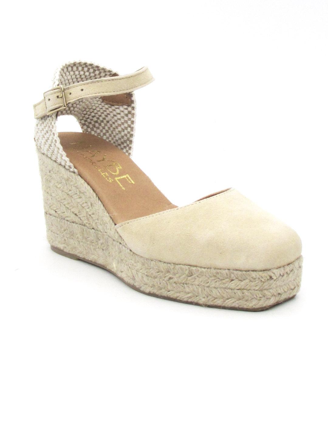 Alpargata Maybe FIONA de color beige con cuña para mujer