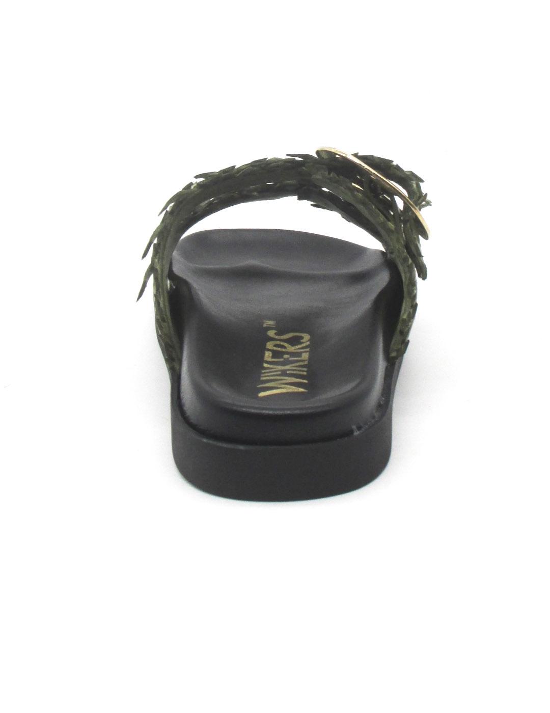 Sandalia Bio Wikers R-64787 de color verde para mujer