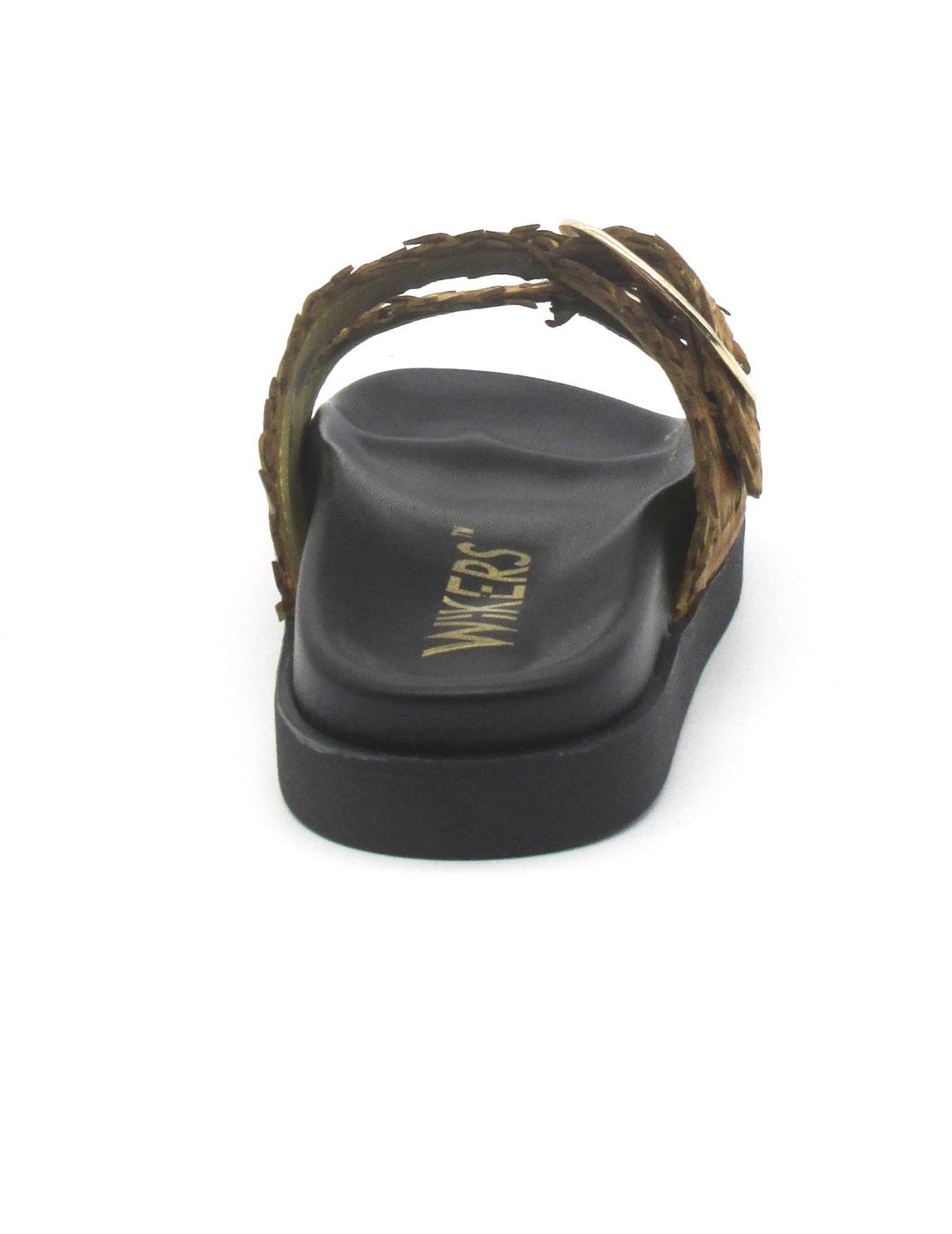 Sandalia Bio Wikers R-64787 de color mostaza para mujer