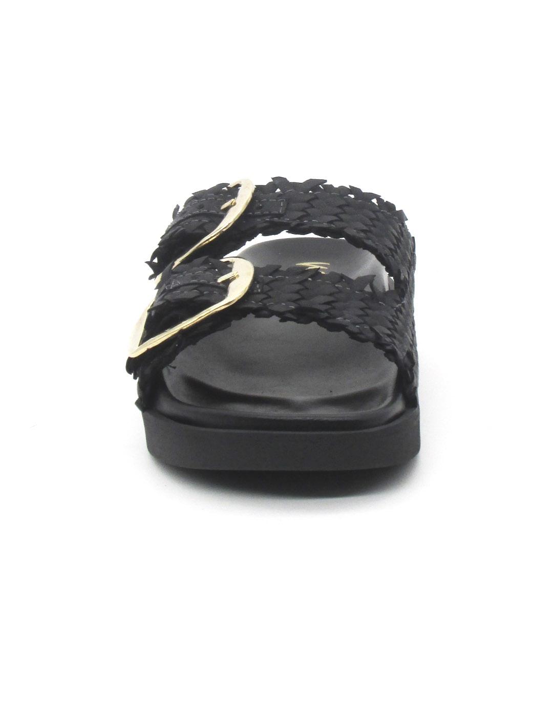 Sandalia Bio Wikers R-64787 de color negro para mujer