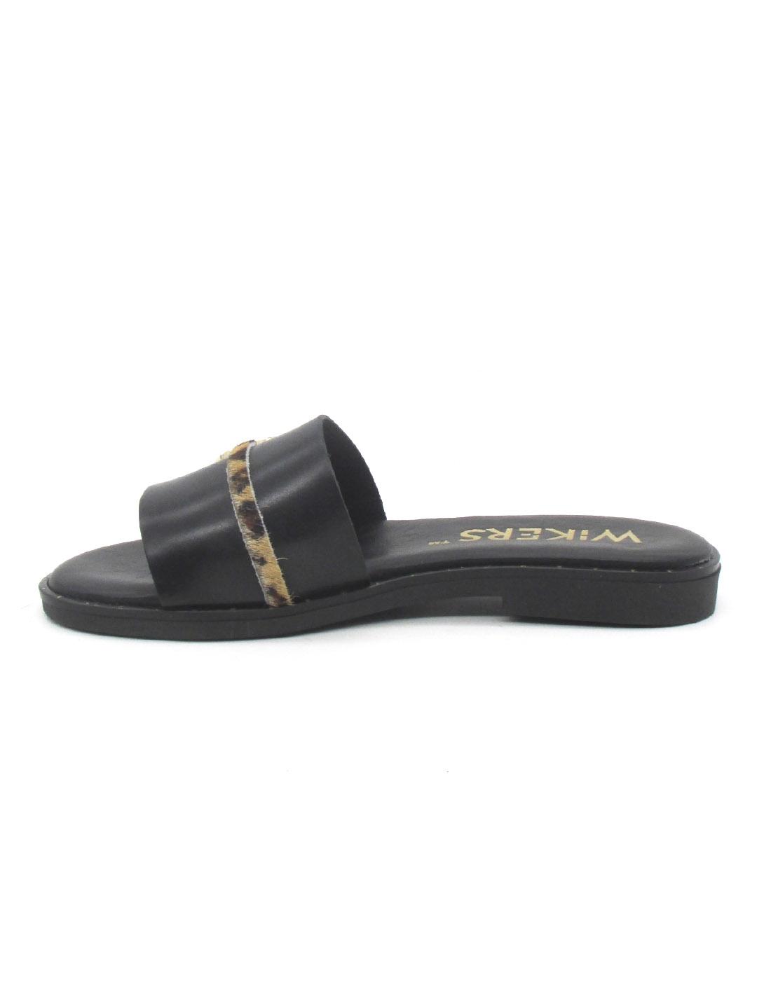 Sandalia Wikers R-144768 negro plana