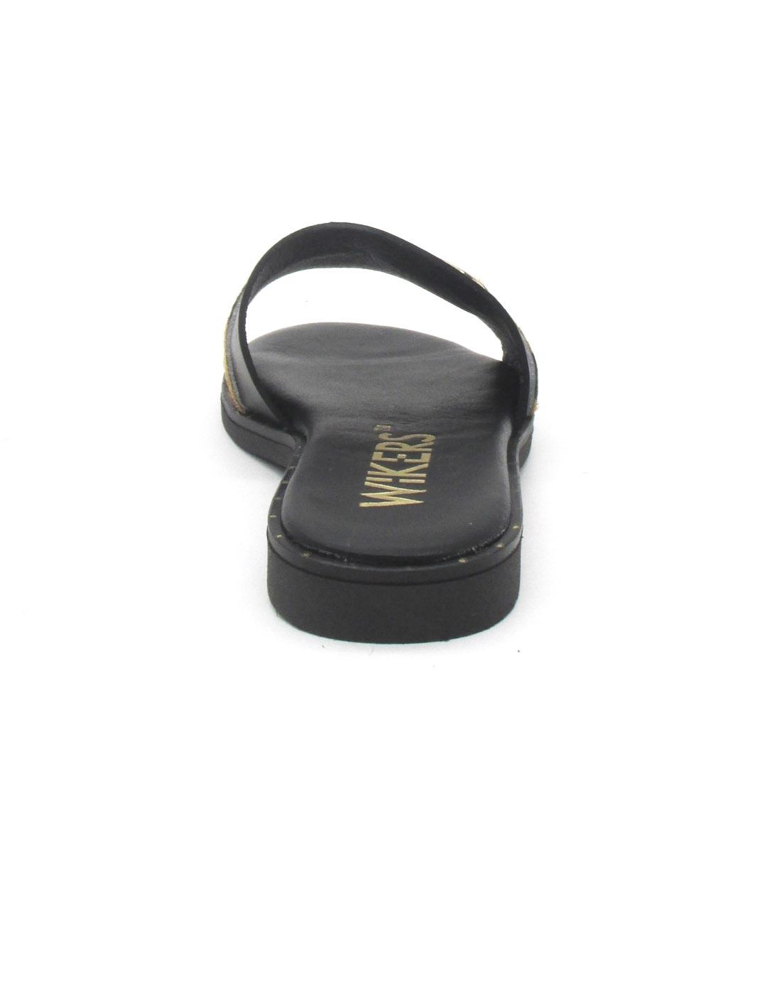 Sandalia Wikers R-144768 negro plana