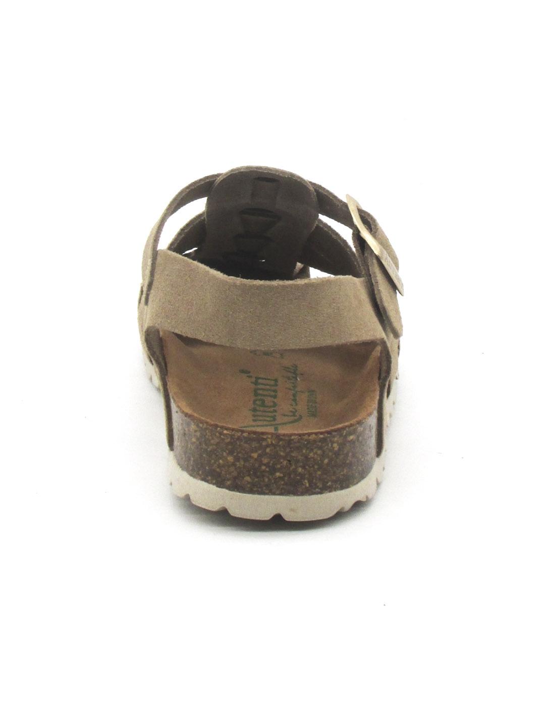 Sandalia Bio Autenti 15465 color topo con serraje para mujer