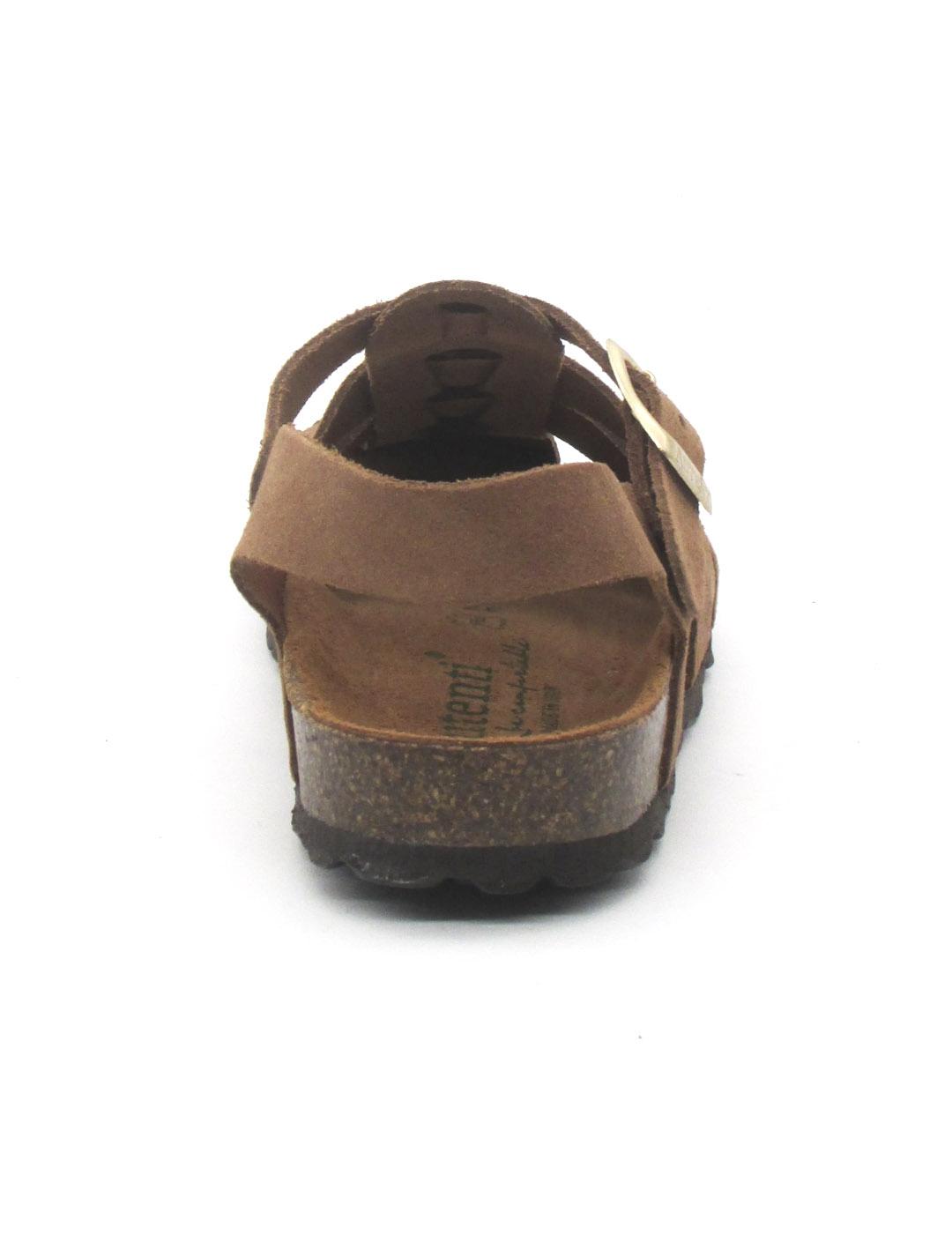 Sandalia Bio Autenti 15465 de color marrón serraje para muje