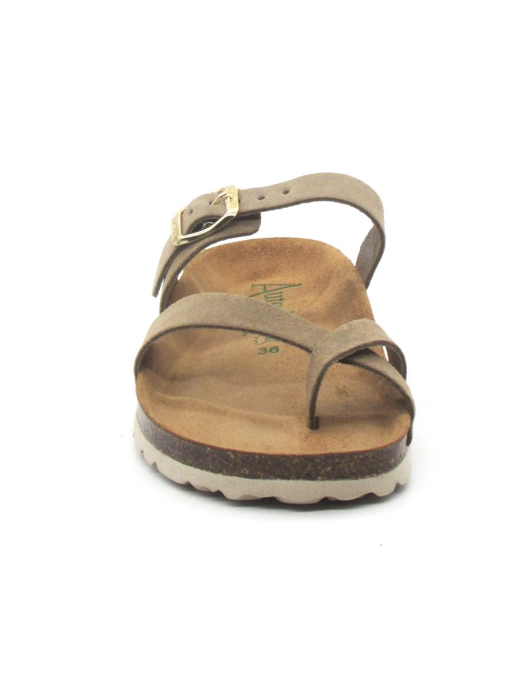 Sandalia Bio Autenti 3572 color topo con serraje