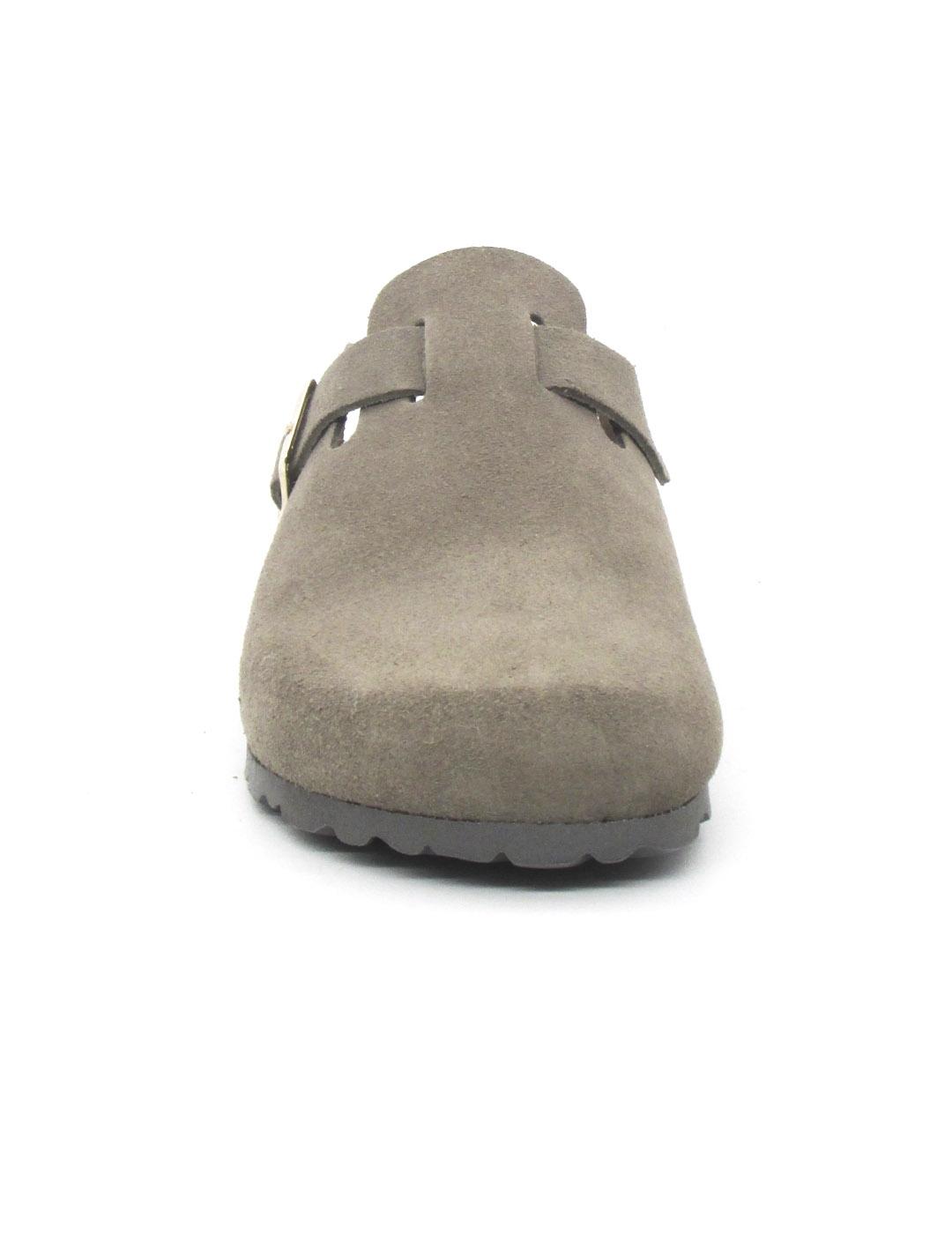 Zueco Bio Autentic  355 de serraje color piedra