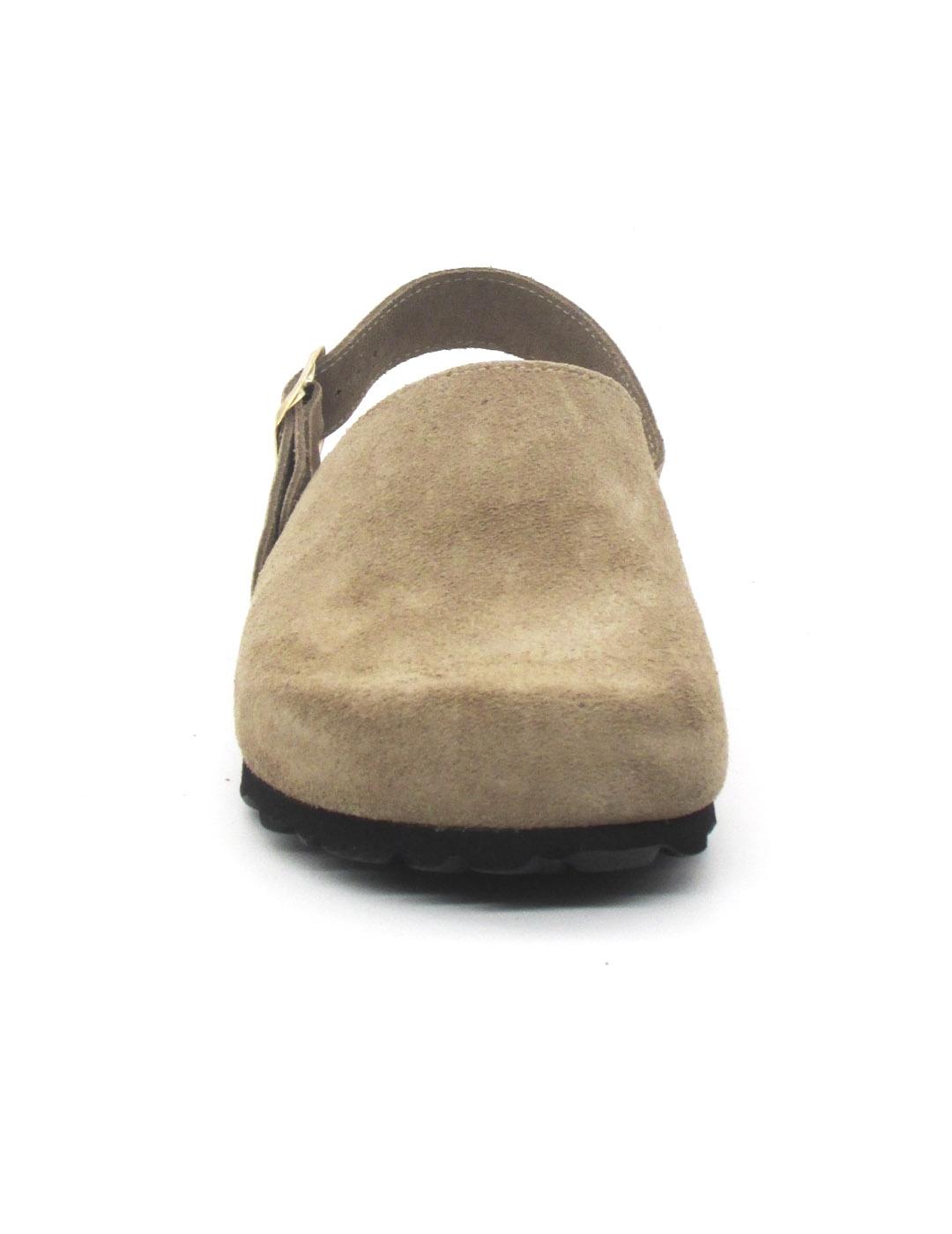 Zueco Bio Autenti 15466 de color taupe serraje