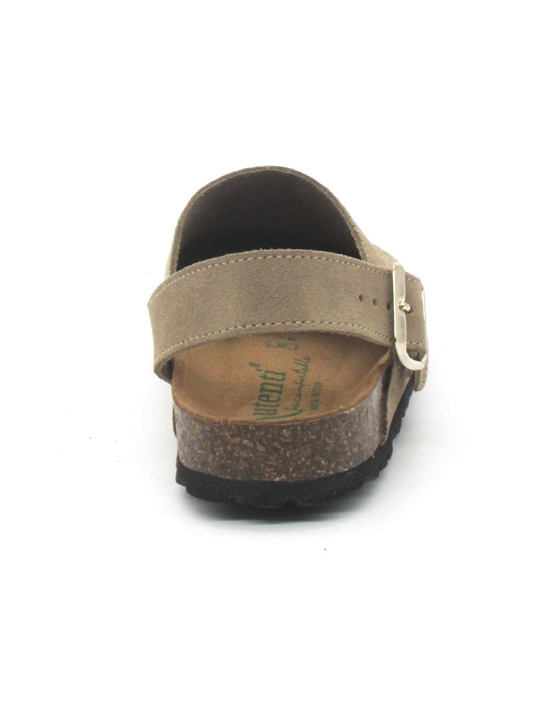 Zueco Bio Autenti 15466 de color taupe serraje