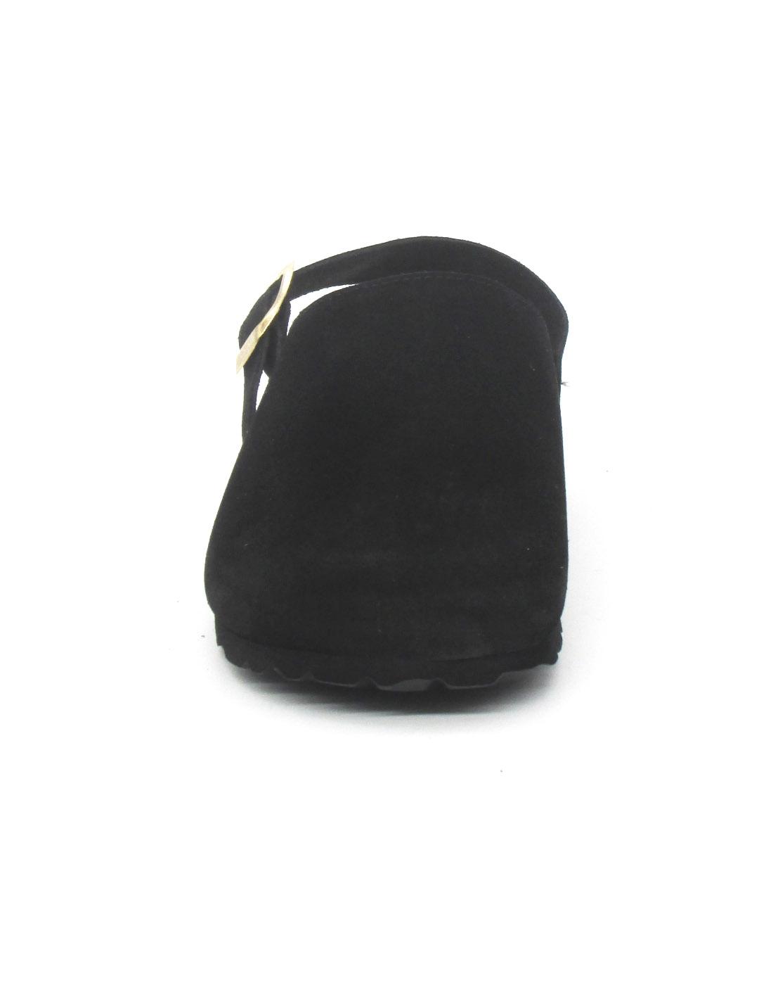 Zueco Bio Autenti 15466 serraje de color negro para mujer