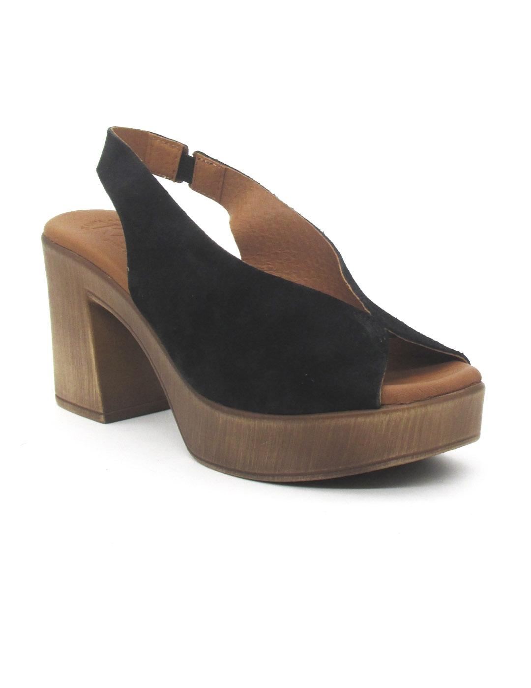 Sandalia Kaola 1923 de color negro con tacón para mujer