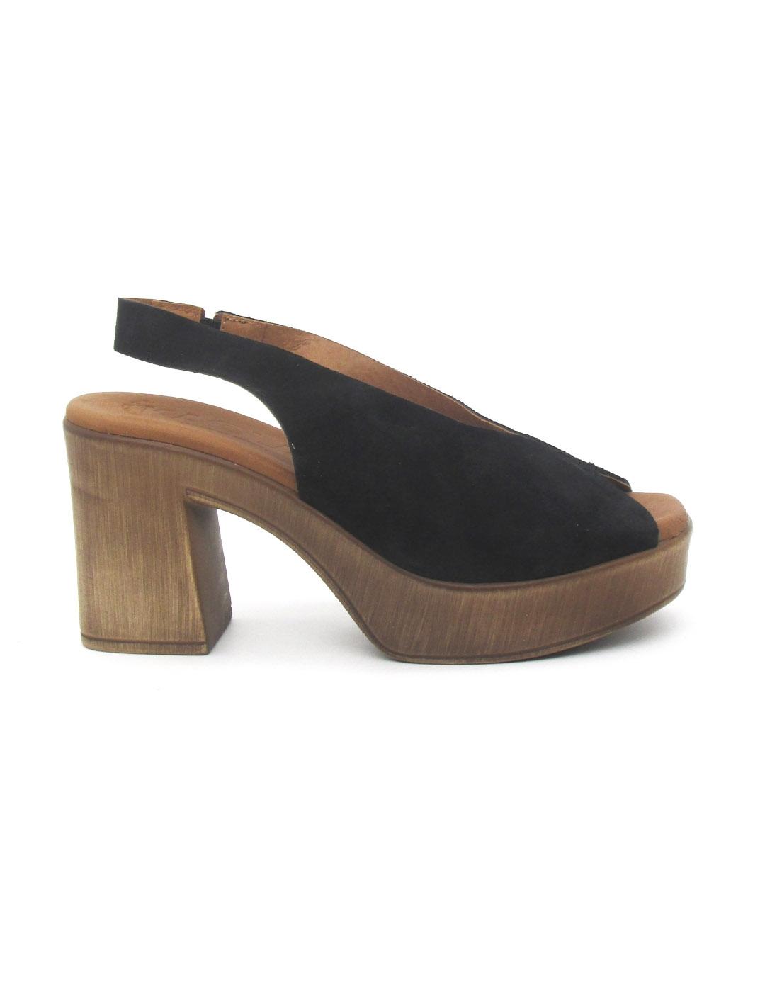 Sandalia Kaola 1923 de color negro con tacón para mujer