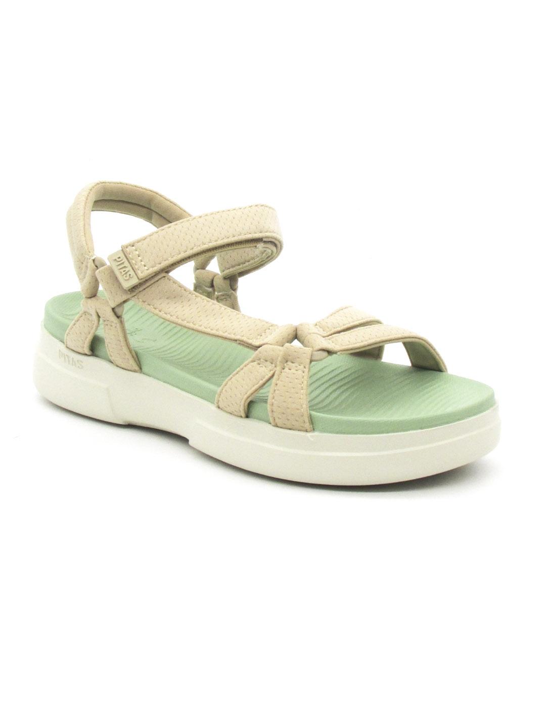 Sandalia Pitas CLAIRE de color beige para mujer