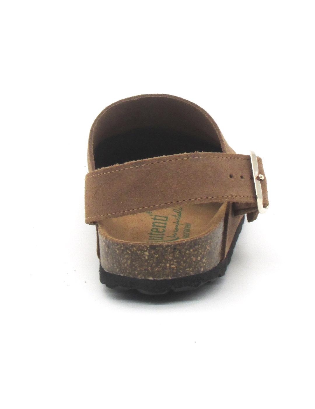 Zueco Bio Autenti 15466 de color marrón serraje para mujer