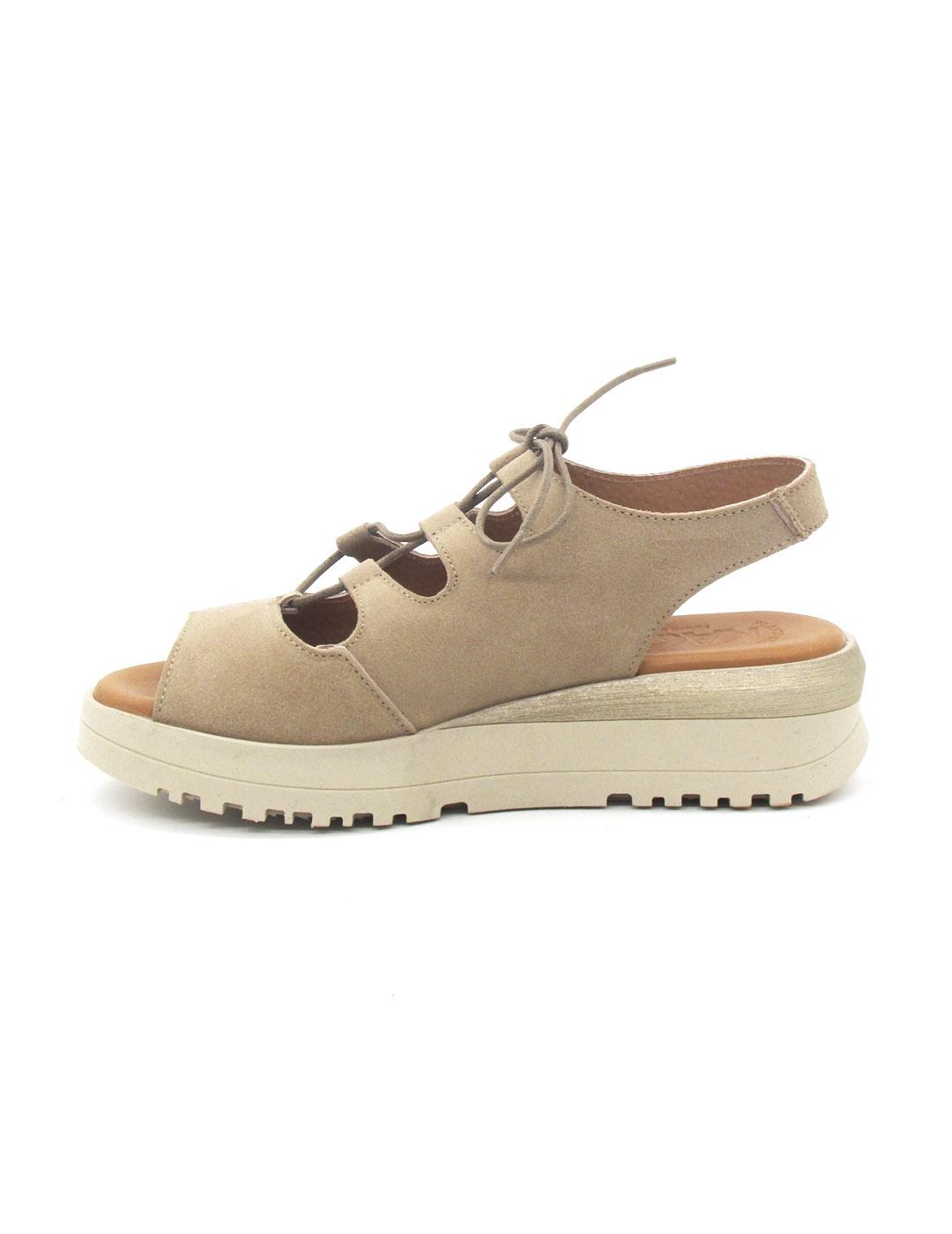 Sandalia Kaola 6622 serraje de color taupe