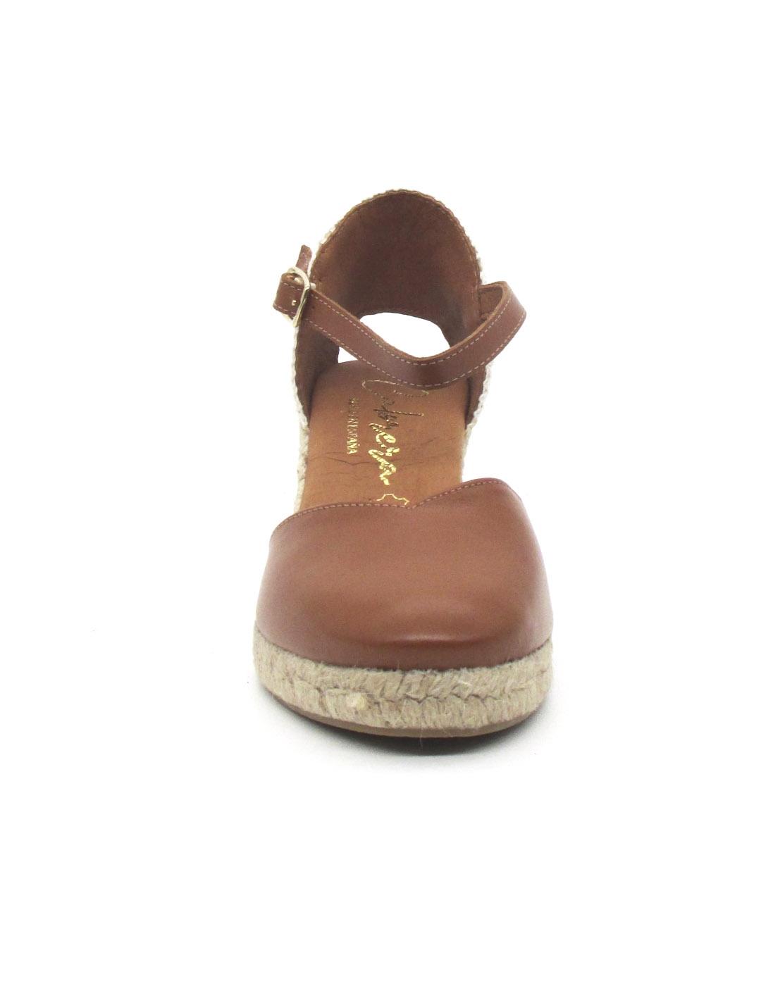 Alpargata Cabrera 48-5 de color cuero en piel para mujer