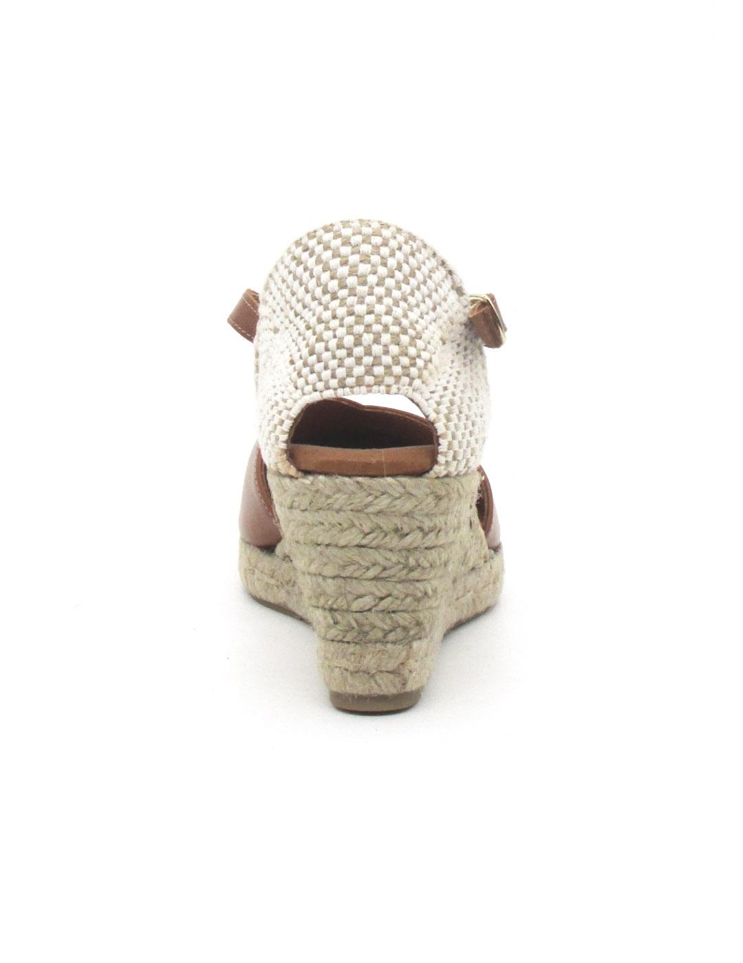 Alpargata Cabrera 48-5 de color cuero en piel para mujer