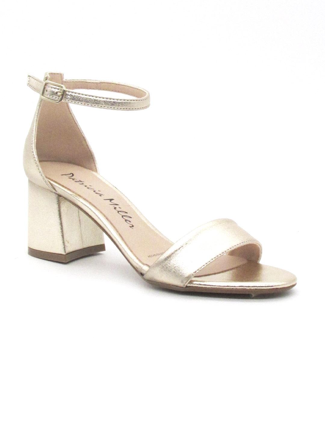 Sandalia Patricia Miller 6767 de color oro tacón