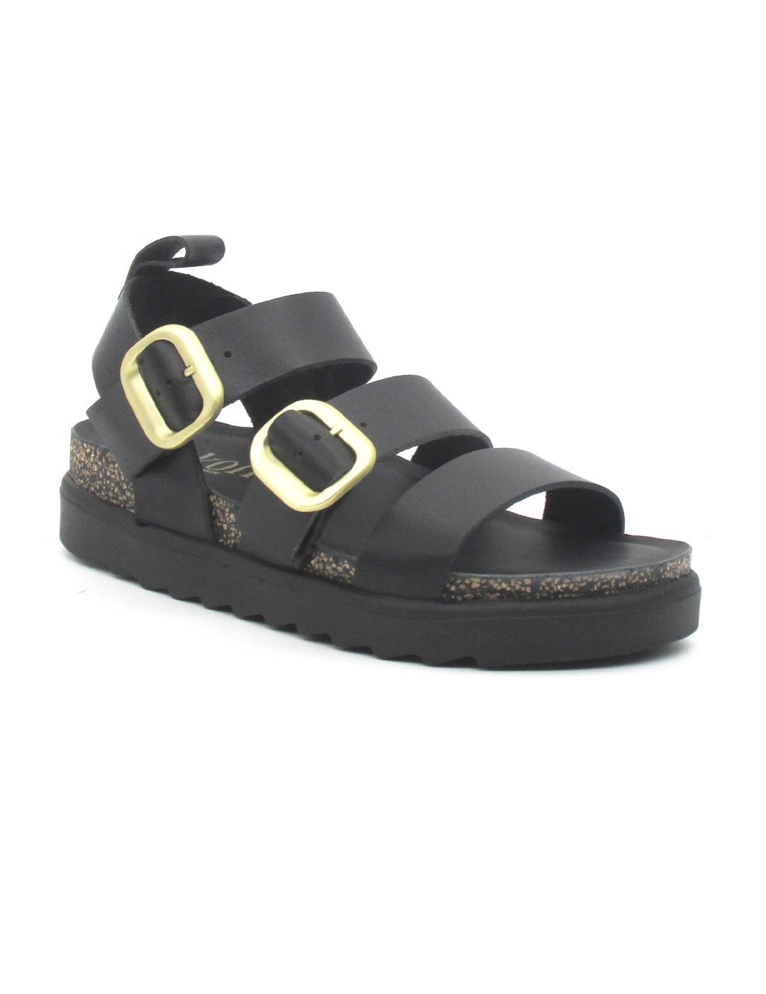 SandaliaYokono TUNEZ-127 de color negro plataforma