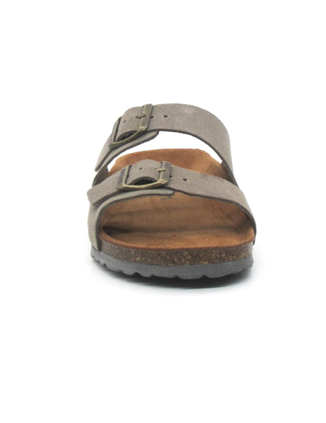 Sandalia Bio Autenti 3195 de color piedra serraje para mujer