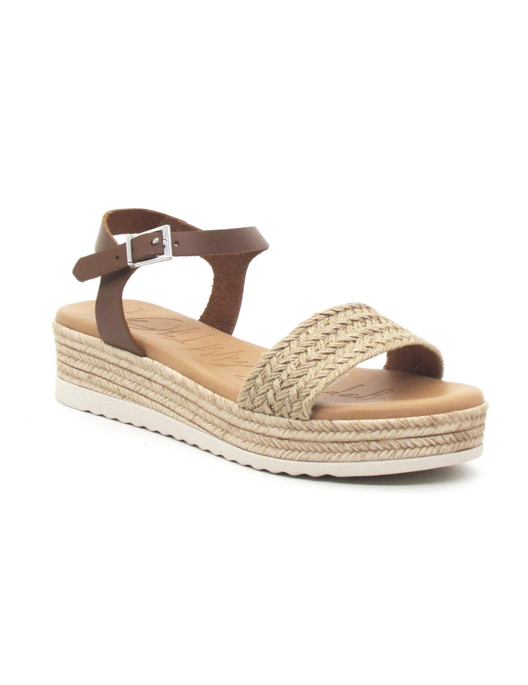 Sandalia Oh My Sandals 5691 de color robre combinado mujer