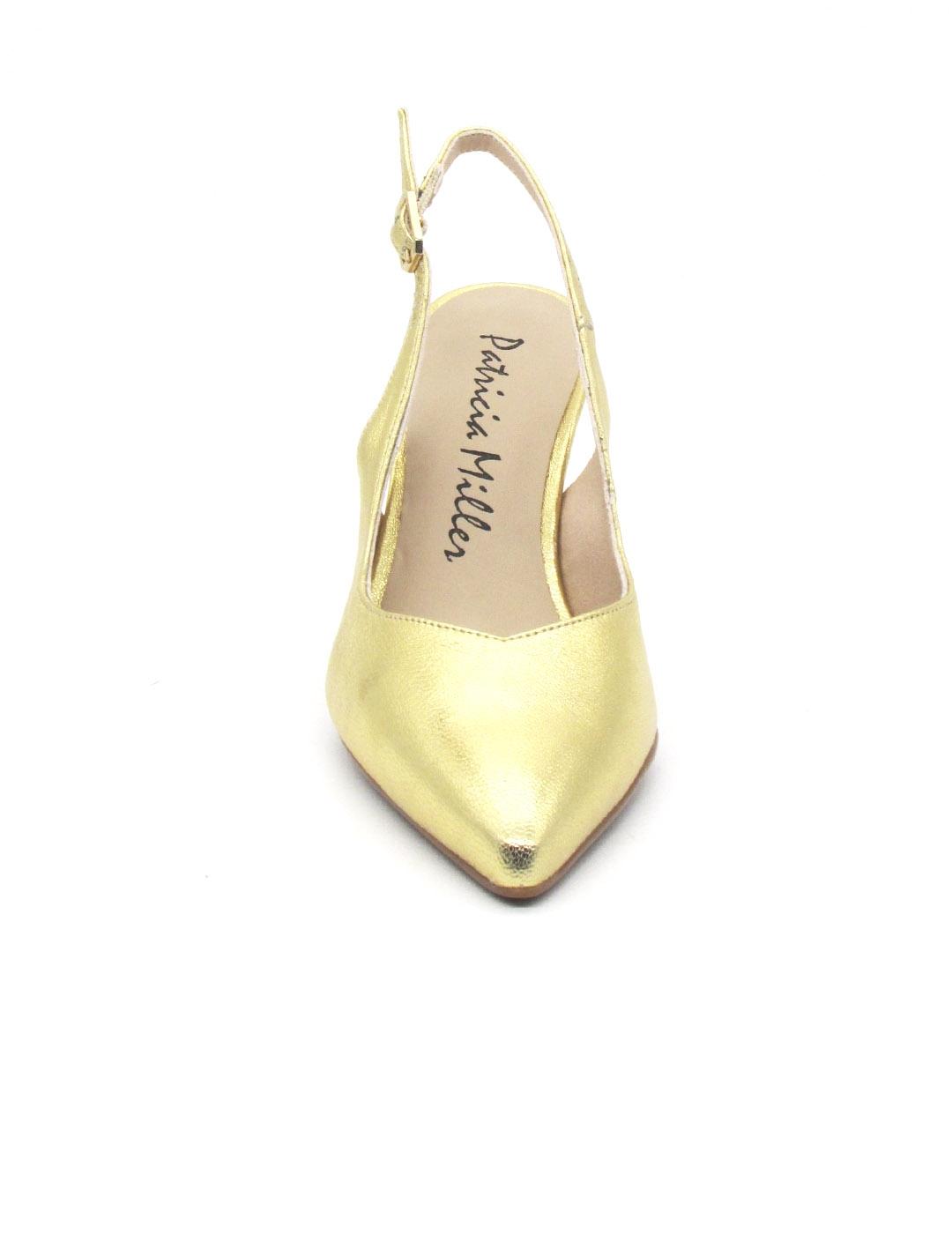 Zapato Destalonado Patricia Miller 5529 de color oro mujer