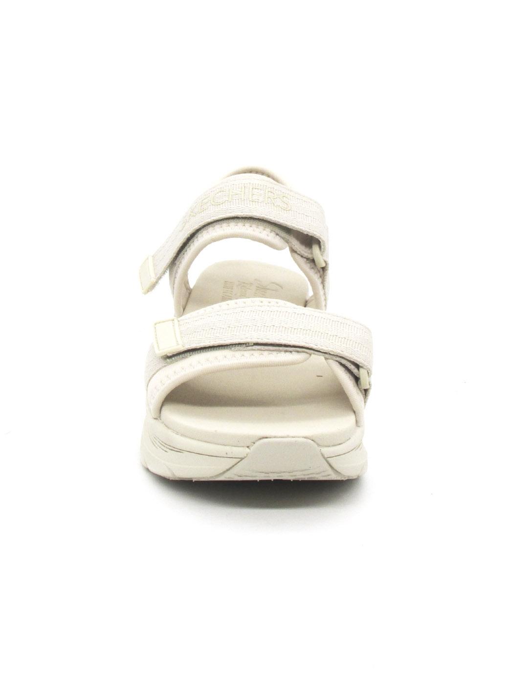 Sandalia Skechers 119823/NAT beige cuña  para mujer