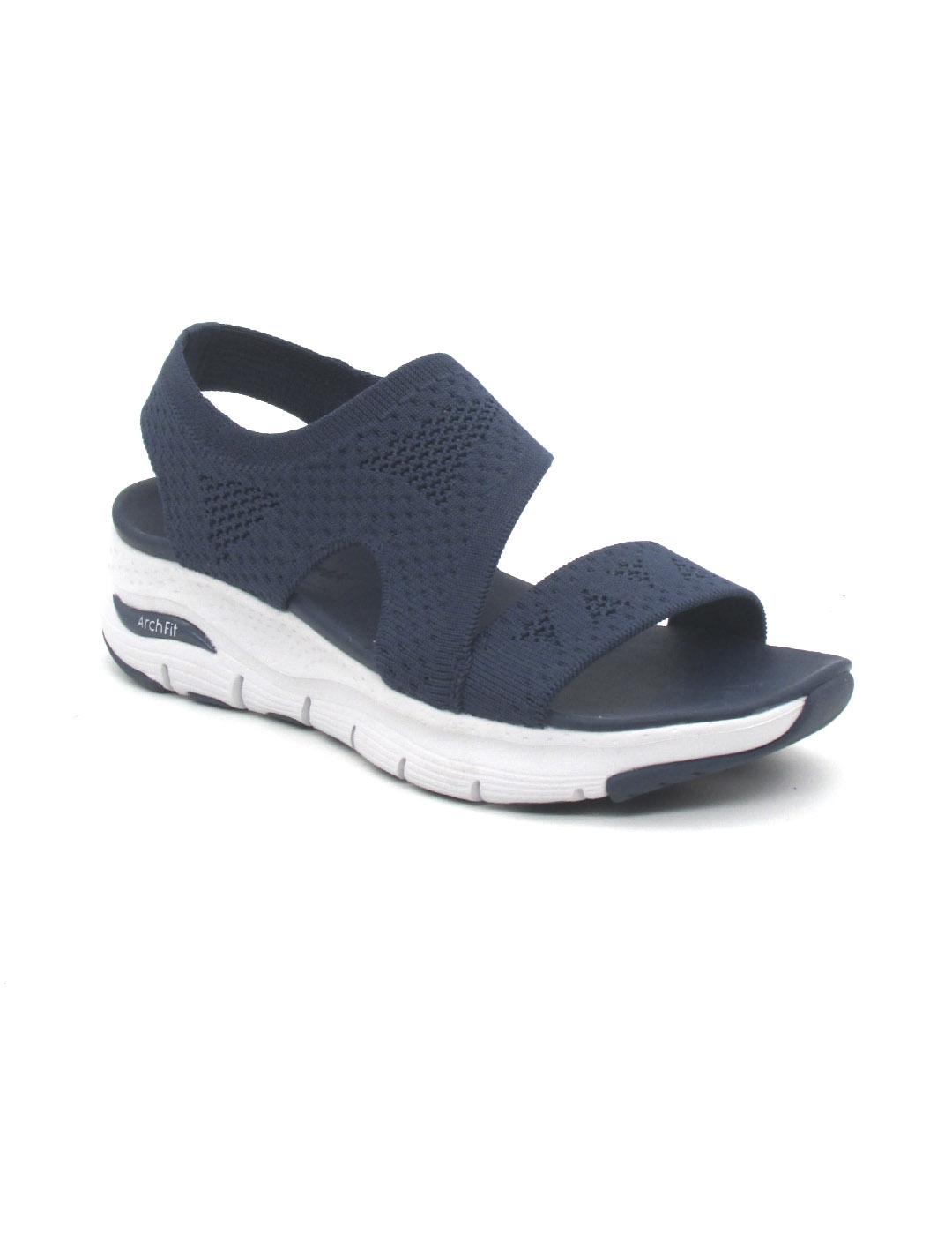 Sandalia Skechers 119458/NVY de color azul cuña para mujer