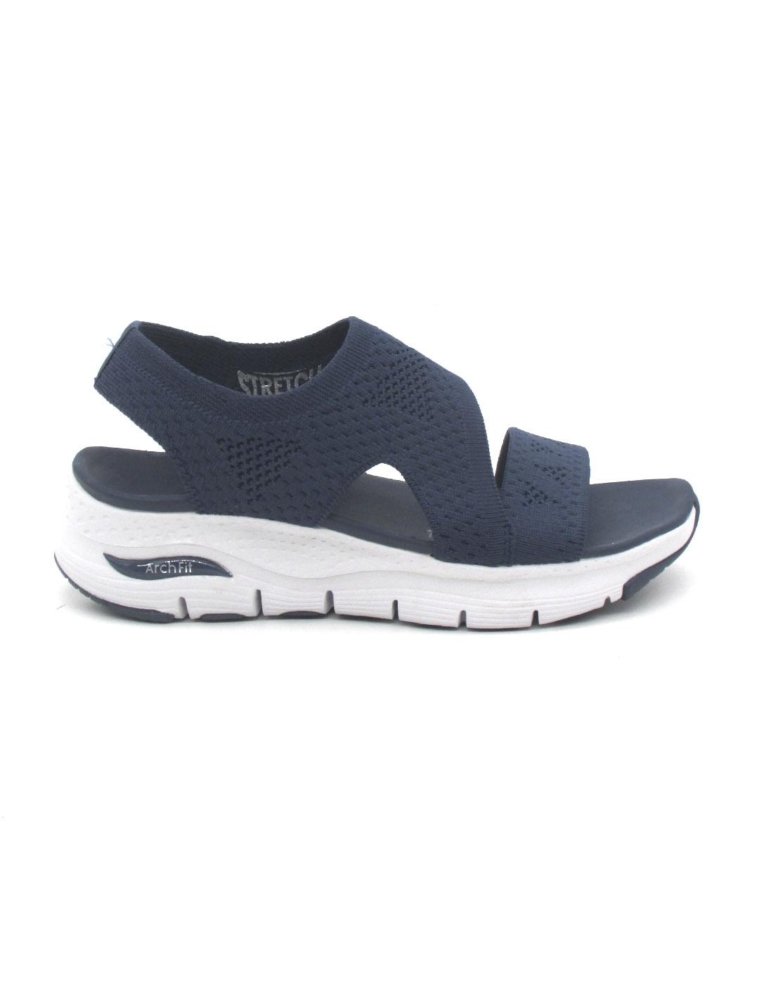 Sandalia Skechers 119458/NVY de color azul cuña para mujer