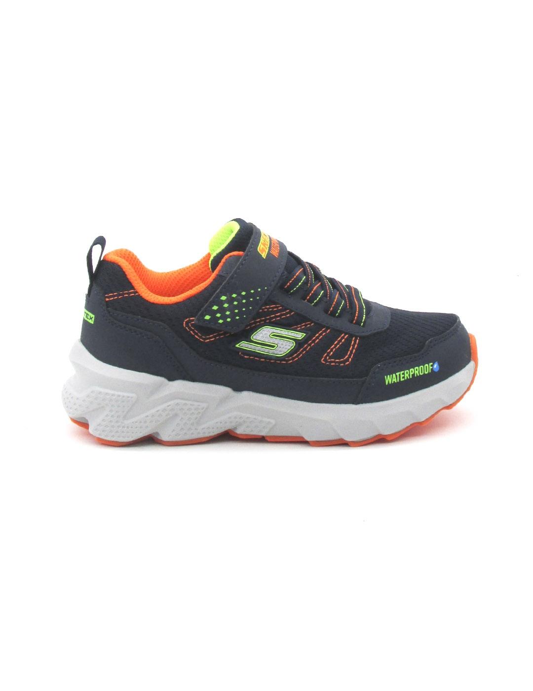 Zapatilla Skechers 406334L/NVOR de color marino/naranja