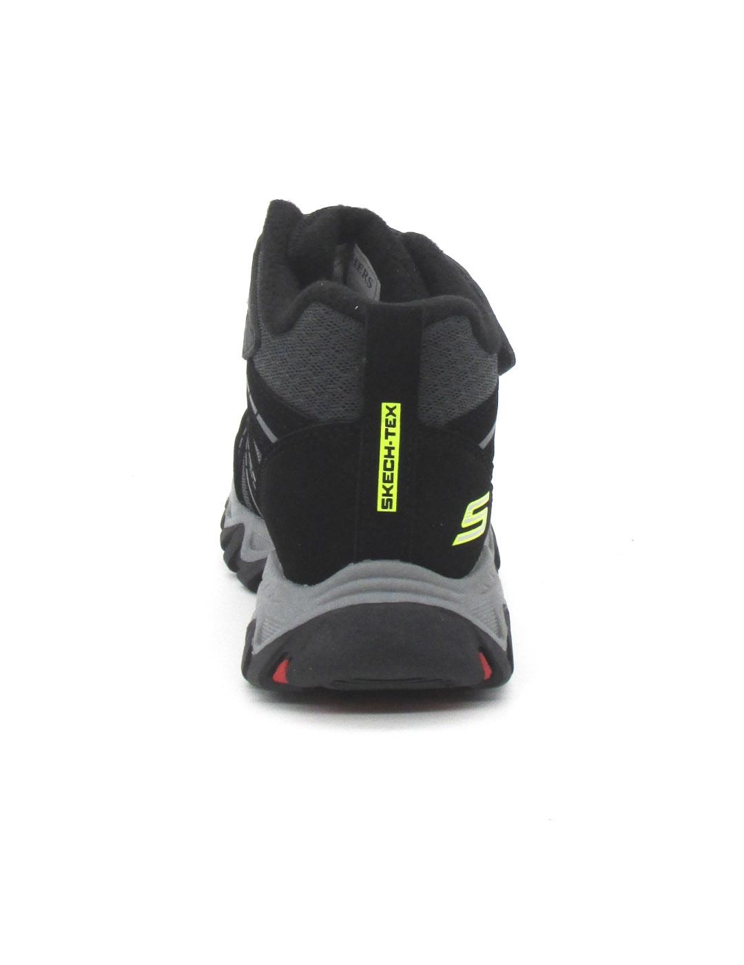 Botin Skechers 406412L/BKRD negro/rojo para niño waterproof